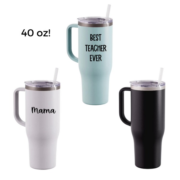 Stainless Steel Charger Tumbler 40 oz. (Can be personalized
