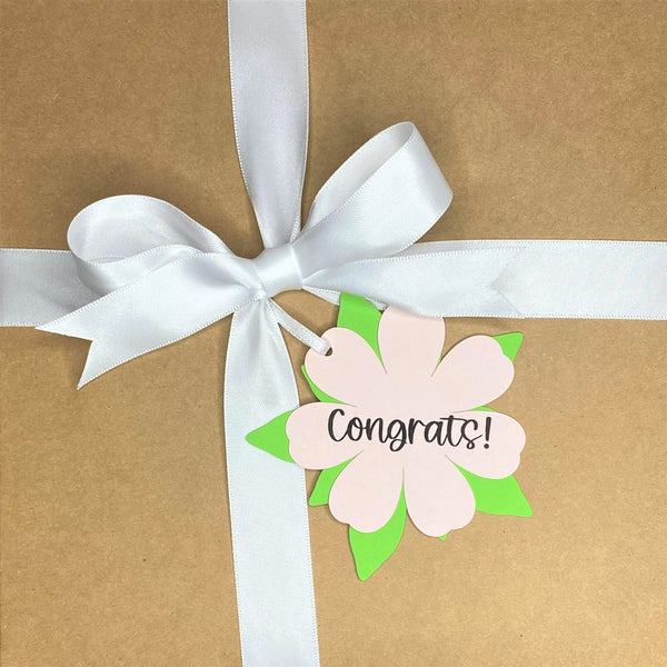 Gift Box and Tag- Congrats! (Flower)