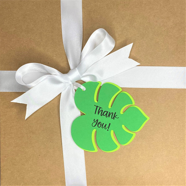Gift Box and Tag- Thank You (Monstera Leaf)