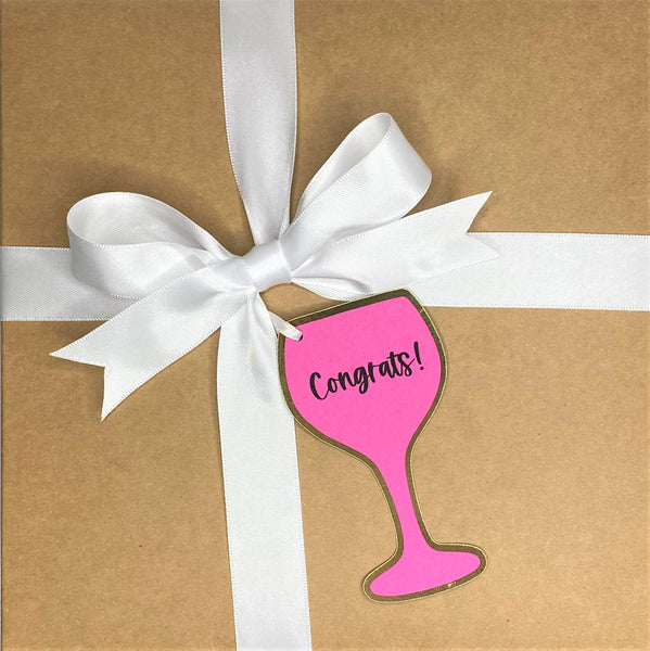 Gift Box and Tag- Congrats! (Wine)