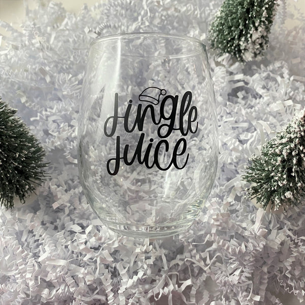 Holiday Stemless Wine Glass- Jingle Juice