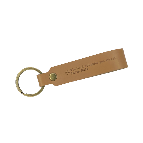 Leather Keychain with Scripture